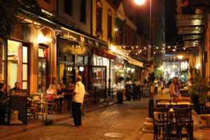 Lively streets in Ladadika