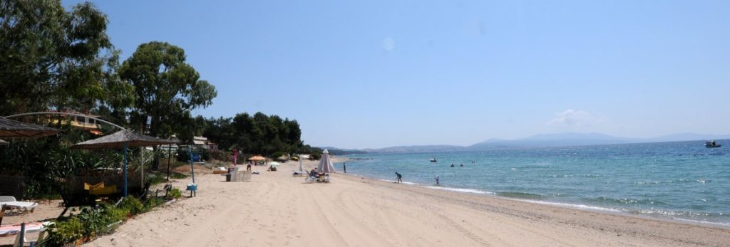 The sea in front of the camping